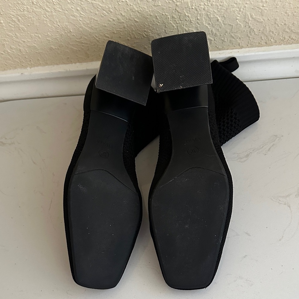 Vivaia Black Knit Ankle Booties - Picture 5 of 8